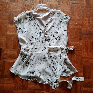 Short sleeve wrap blouse